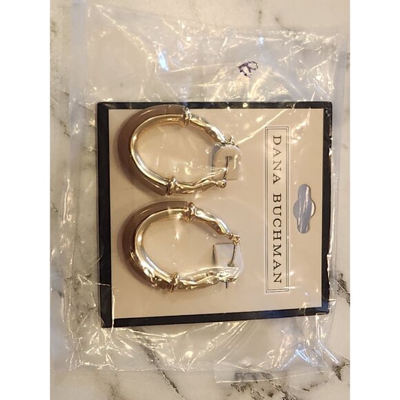 Dana Buchman Gold-Tone Hoop Earrings - Picture 2 of 5